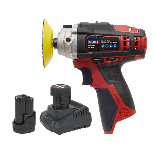 Sealey CP1205KIT SV12 Series 71mm Cordless Polisher Kit 12V 2Ah - 2 Batteries