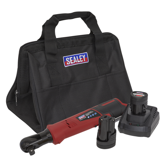 Sealey CP1209KIT Cordless Ratchet Wrench Kit 1/2"Sq Drive 12V Lithium-ion - 2 Batteries