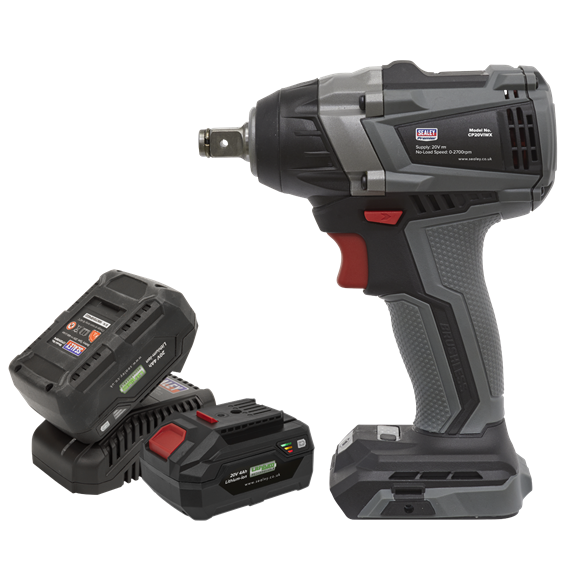 Sealey CP20VIWXKIT Brushless Impact Wrench Kit 1/2"Sq Drive 20V 300Nm - 2 Batteries