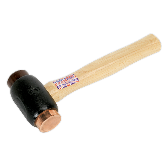 Sealey CRF35 Copper/Rawhide Faced Hammer 3.5lb Hickory Shaft