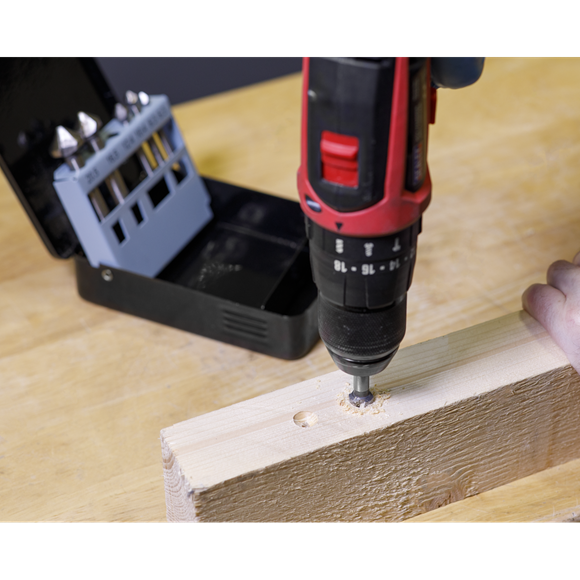 Sealey CSSET6V Countersink Bit Set 6pc - 3 x V Flutes