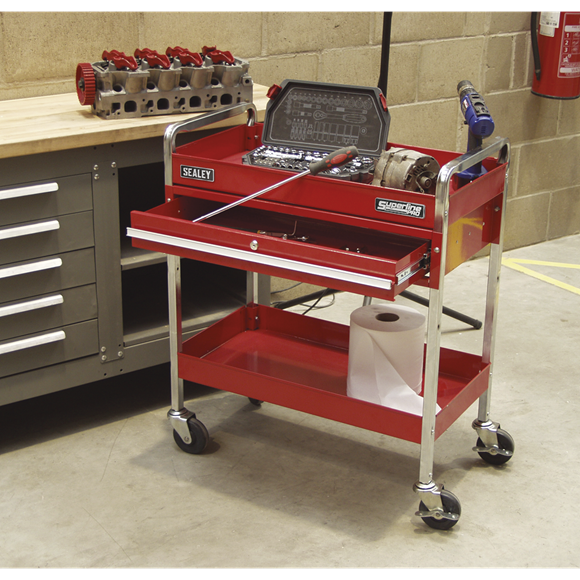 Sealey CX101D Trolley 2-Level Heavy-Duty with Lockable Drawer