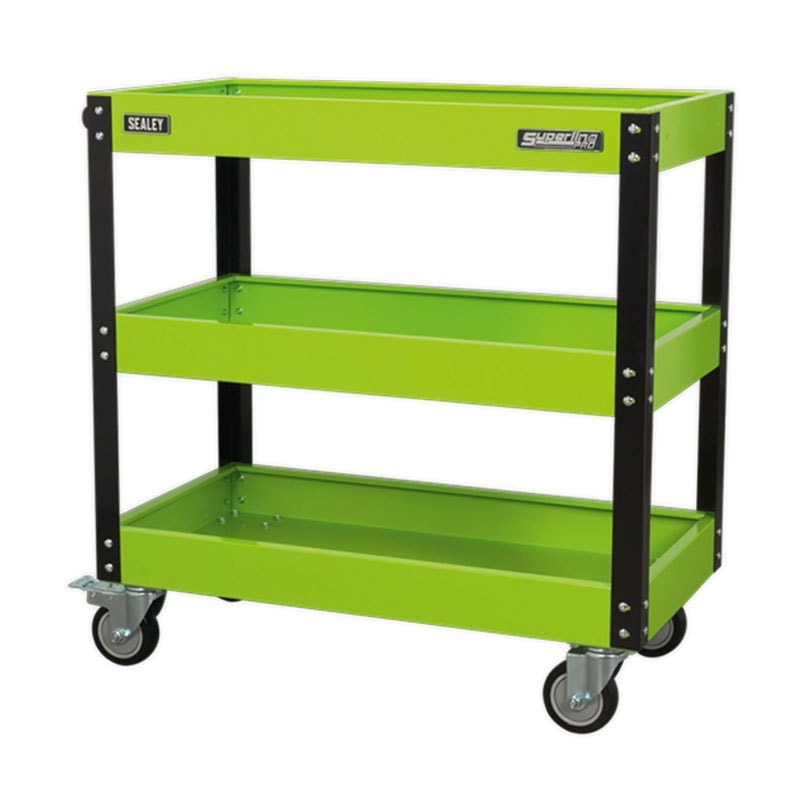 Sealey CX110HV Workshop Trolley 3-Level Heavy-Duty - Hi-Vis Green