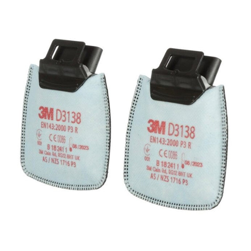 3M D3138 Secure Click P3R Particulates, Ozone (up to 10 x WEL) & nuisance levels of Organic Vapours & Acid Gases - 1 Pair