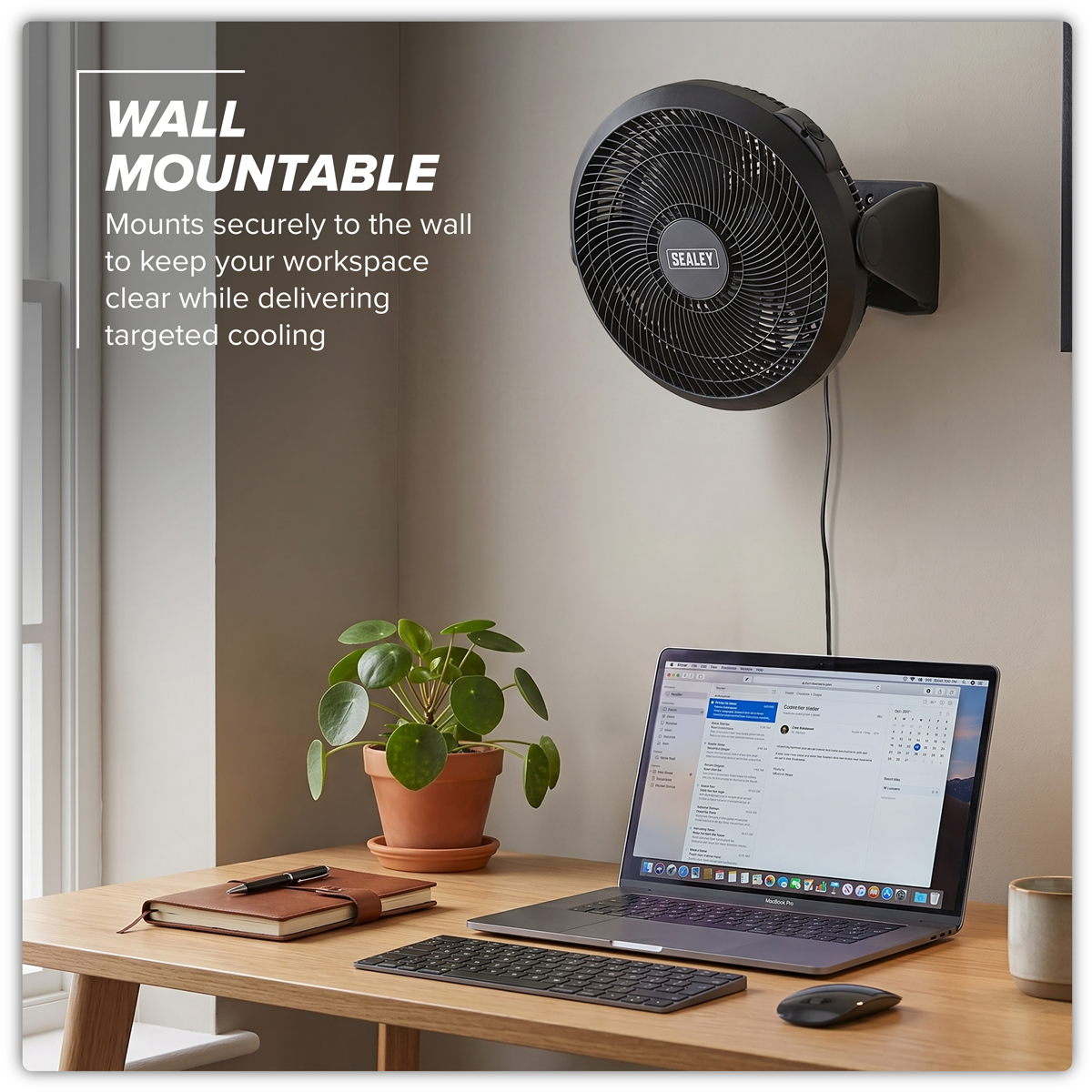 Sealey SFF12 Desk/Floor Fan 3-Speed 12" 230V