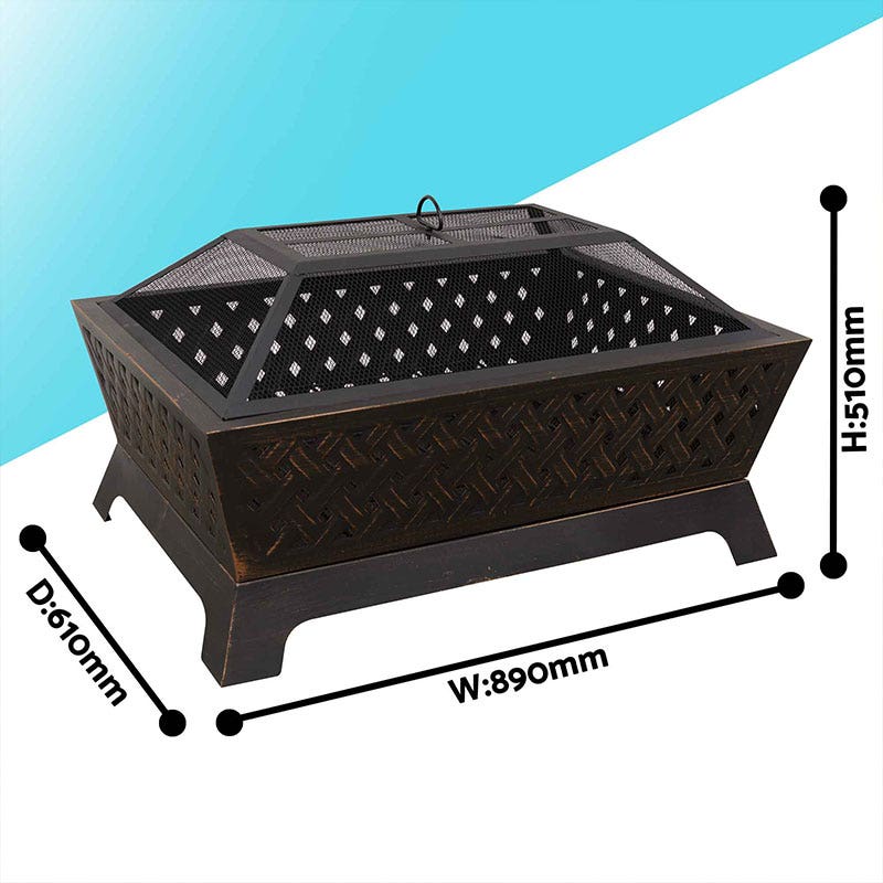 Dellonda 35 Rectangular Outdoor Fire Pit