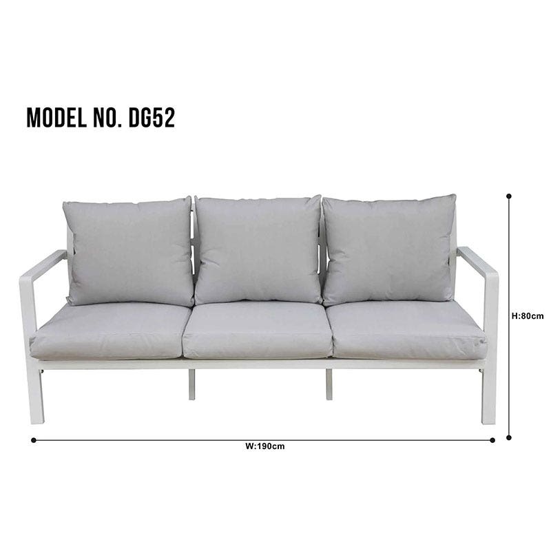 Dellonda Kyoto 4 Piece Aluminium Outdoor Garden Sofa Arm Chair Coffee Table Set, White