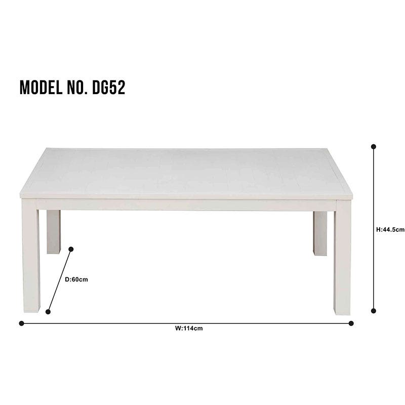 Dellonda Kyoto 4 Piece Aluminium Outdoor Garden Sofa Arm Chair Coffee Table Set, White