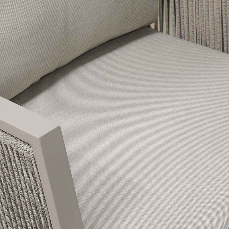 Dellonda Fusion Aluminium 4 Piece Outdoor Sofa, Arm Chairs & Coffee Table Set, Light Grey