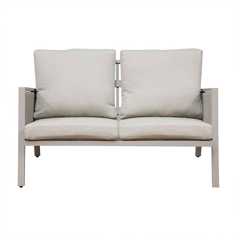 Dellonda Fusion Aluminium 4 Piece Outdoor Sofa, Arm Chairs & Coffee Table Set, Light Grey