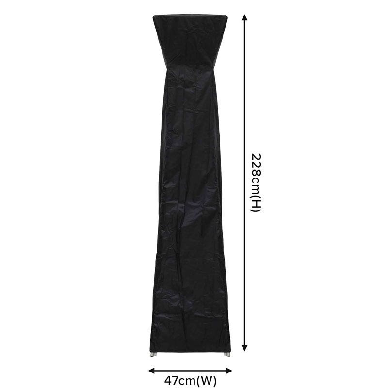 Pyramid Gas Tower Patio Heater Waterproof Cover 2280 x 470mm, Black