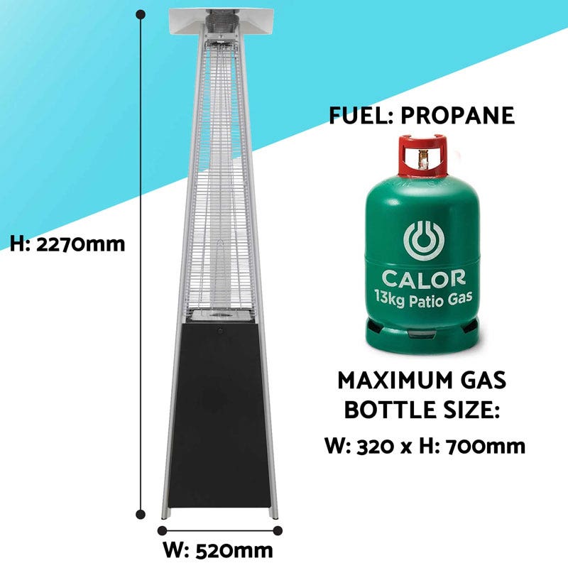 Dellonda Pyramid Gas Outdoor Garden Patio Heater 13kW Commercial & Home Use