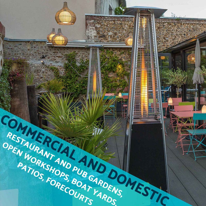 Dellonda Pyramid Gas Outdoor Garden Patio Heater 13kW Commercial & Home Use