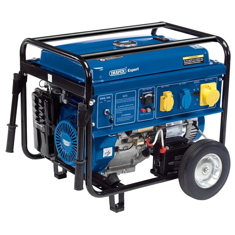 Draper 23987 Petrol Generator, 5000W, with wheels
