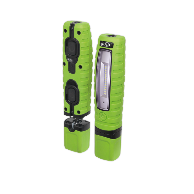 Sealey LED360G Rechargeable 360° Inspection Lamp 14 SMD LED & 3W LED Green Lithium-ion