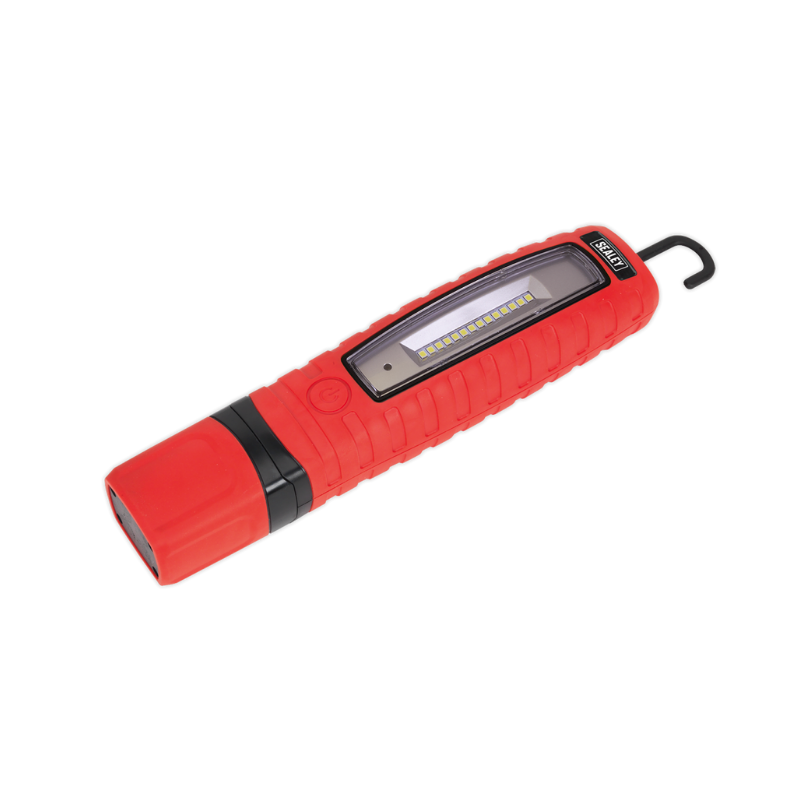 Sealey LED360R Rechargeable 360° Inspection Light 14 SMD LED & 3W SMD LED Red Lithium-ion
