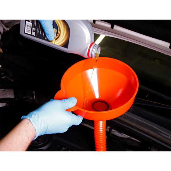 Sealey F2F Flexi-Spout Funnel Medium Ø200mm with Filter