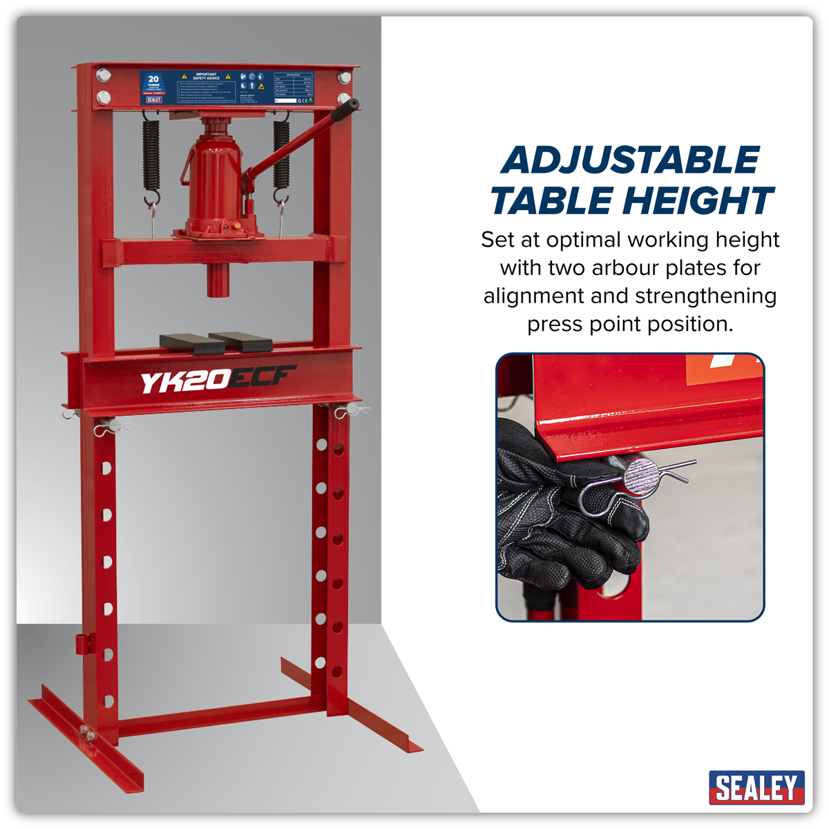 Sealey YK20ECF Hydraulic Floor Type Press 20 Tonne