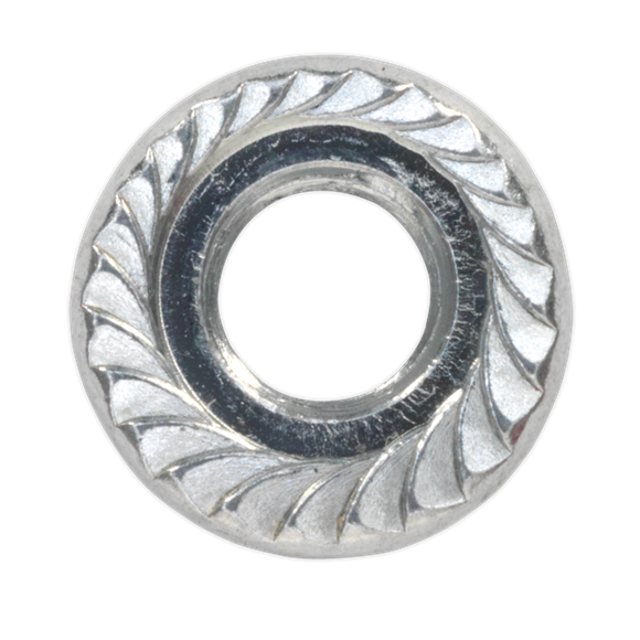 Sealey FN5 Flange Nut Serrated M5 Zinc Pack of 100