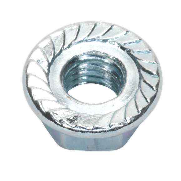 Sealey FN6 Flange Nut Serrated M6 Zinc Pack of 100