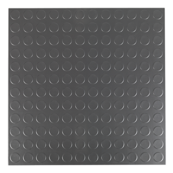 Sealey FT2S Vinyl Floor Tile with Peel & Stick Backing - Silver Coin Pack of 16