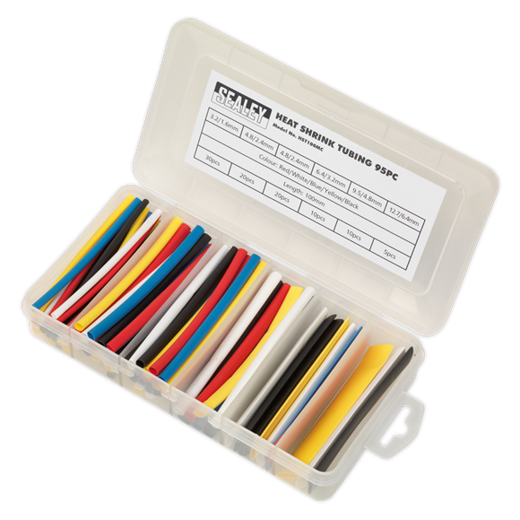 Sealey HST100MC Heat Shrink Tubing Assortment 95pc 100mm Mixed Colours