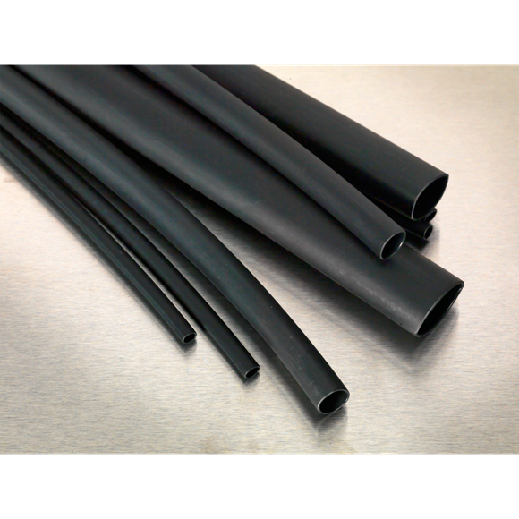 Sealey HSTAL72B Heat Shrink Tubing Assortment 72pc Black Adhesive Lined 200mm