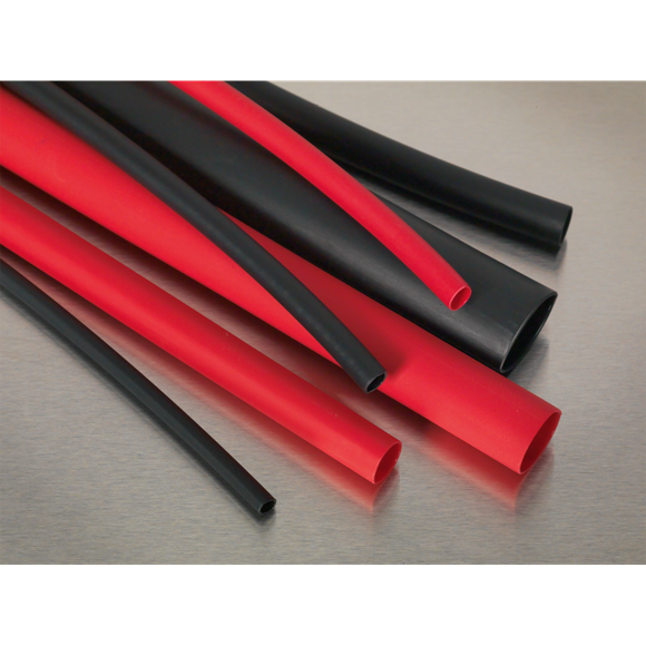 Sealey HSTAL72BR Heat Shrink Tubing Assortment 72pc Black & Red Adhesive Lined 200mm