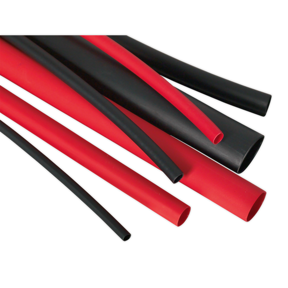 Sealey HSTAL72BR Heat Shrink Tubing Assortment 72pc Black & Red Adhesive Lined 200mm