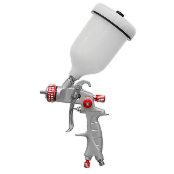 Sealey HVLP01 Premier Professional HVLP Gravity Feed Spray Gun 1.3mm Set-Up