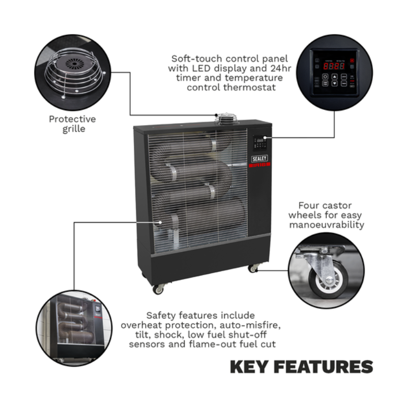 Sealey IR16 Industrial Infrared Diesel Heater 16kW