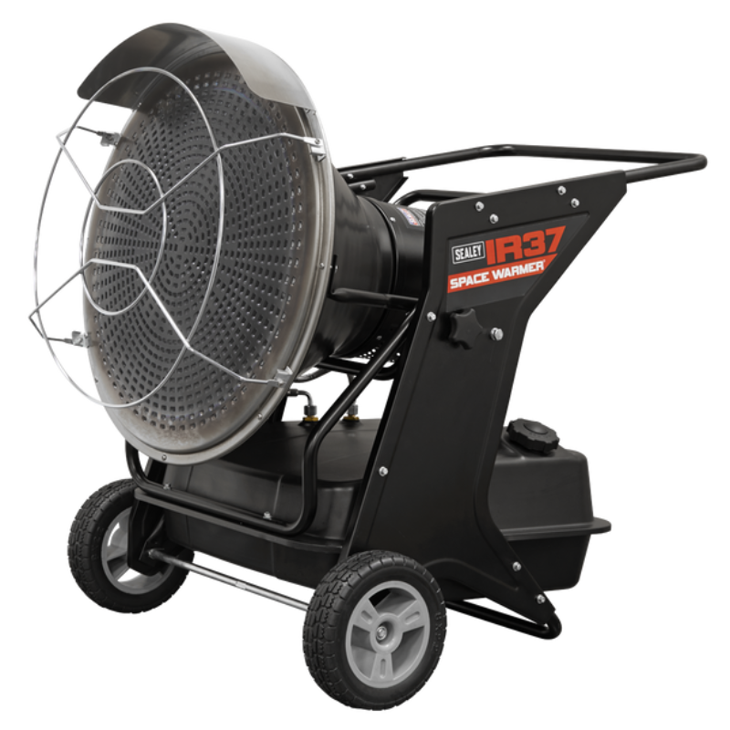 Sealey IR37 Space Warmer Infrared Kerosene/Diesel Heater with Wheels 136,000Btu/hr