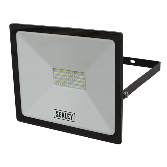 Sealey LED113 Extra-Slim Floodlight with Wall Bracket 50W SMD LED 230V