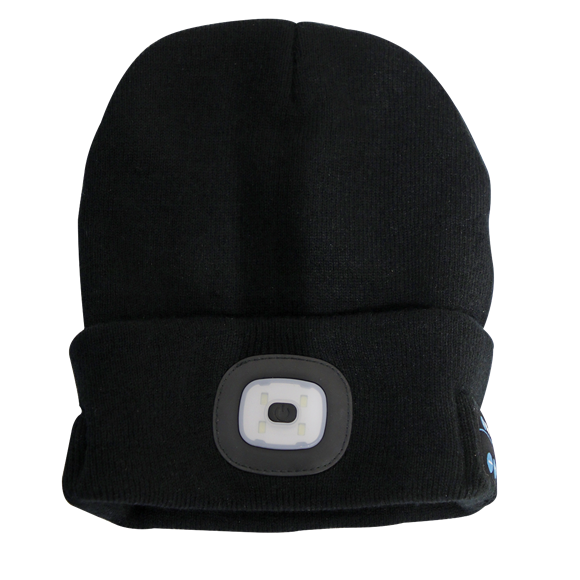 Sealey LED185W Beanie Hat 4 SMD LED USB Rechargeable with Wireless Headphones