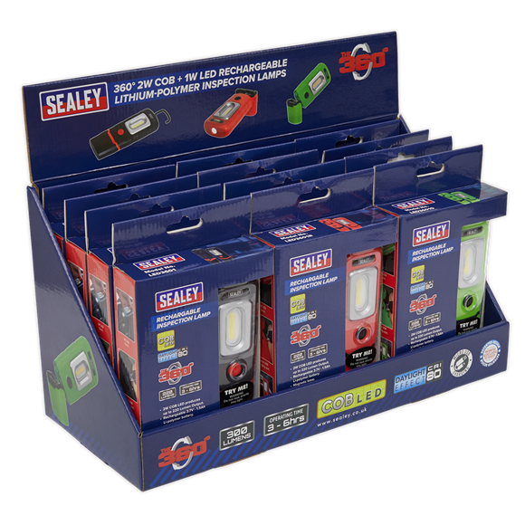Sealey LED3601COMBO LED3601 Series Inspection Light Combination - Display Pack of 12