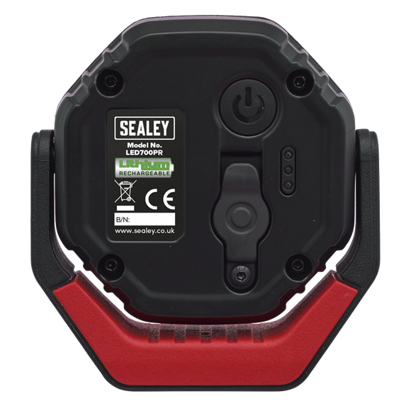 Sealey LED700PR Rechargeable Pocket Floodlight with Magnet 360° 7W COB LED - Red