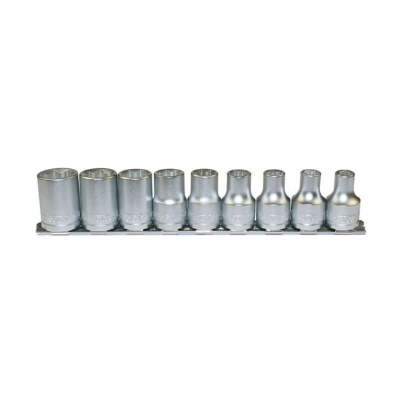 Teng 1/2in Drive M1210 External TORX Socket Clip Rail Set, 9 Piece