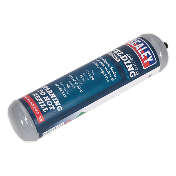 Sealey MIG/ARG/100 Gas Cylinder Disposable Argon 60L