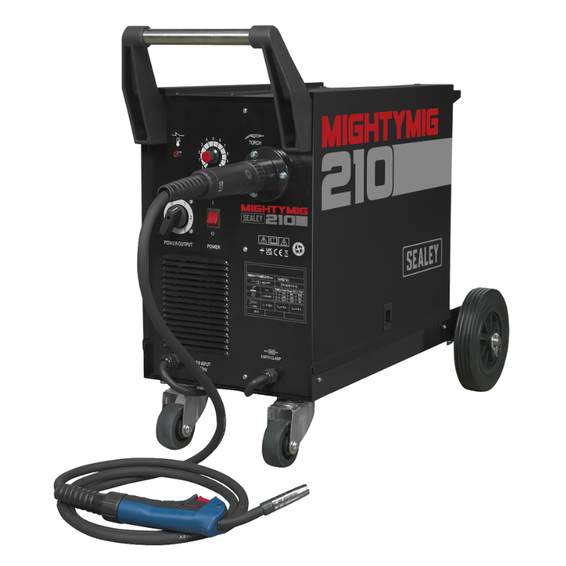 Sealey MIGHTYMIG210 Professional Gas/No-Gas MIG Welder 210Amp with Euro Torch