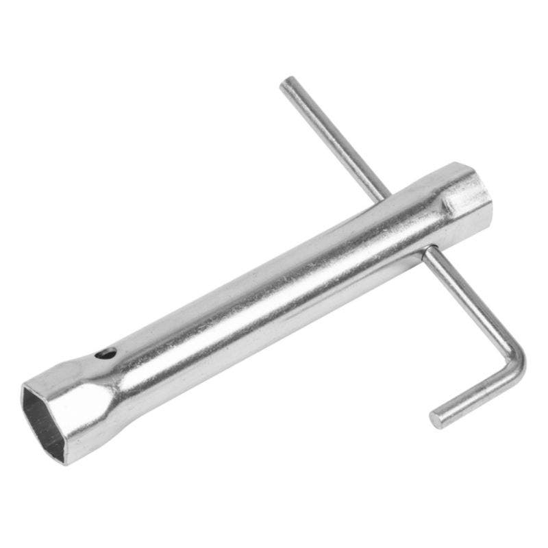 Sealey MS158 Double End Long Reach Spark Plug Box Spanner 17/21mm with L-Bar