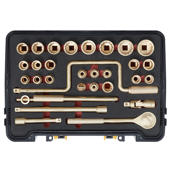 Sealey NS039 Socket Set 31pc 1/2"Sq Drive - Non-Sparking