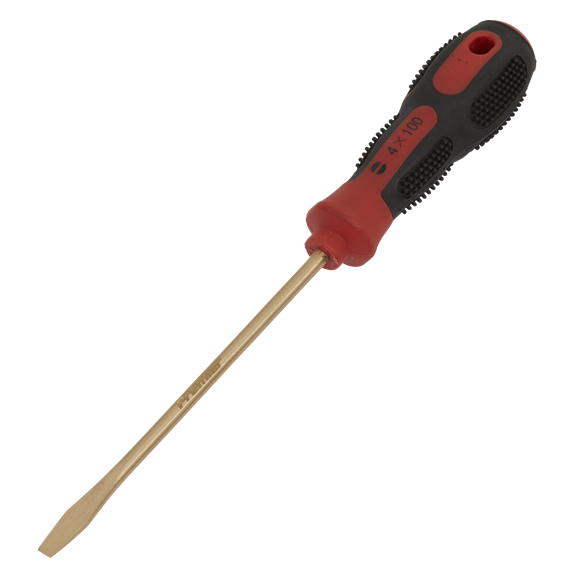 Sealey NS093 Screwdriver Slotted 4 x 100mm - Non-Sparking