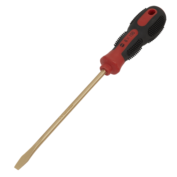 Sealey NS094 Non-Sparking Slotted Screwdriver 6 x 150mm