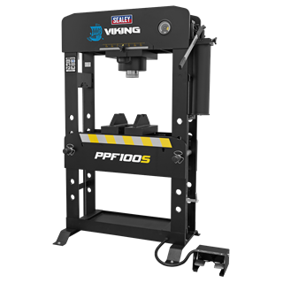 Sealey PPF100S Viking Air/Hydraulic Press 100 Tonne Floor Type with Sliding Ram and Foot Pedal