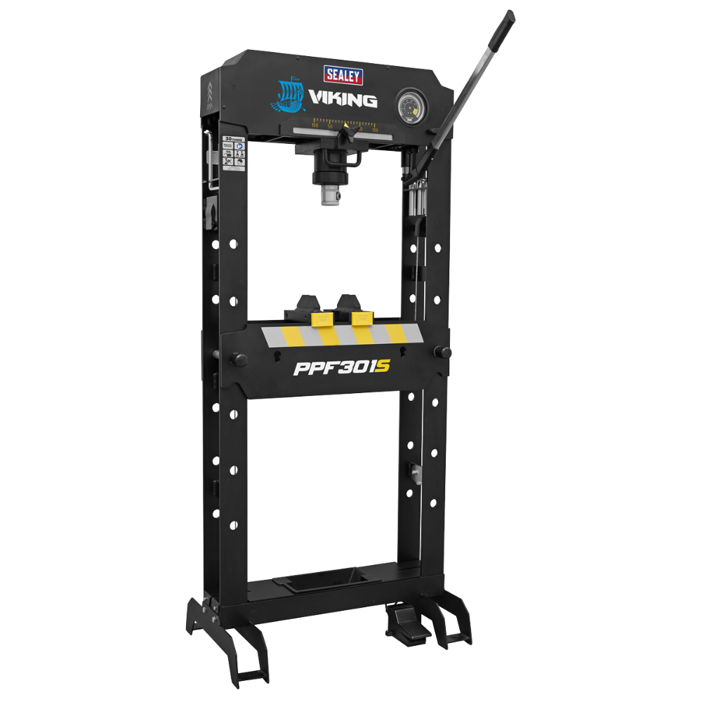 Sealey PPF301S Viking Air/Hydraulic Press 30 Tonne Floor Type with Sliding Ram and Foot Pedal