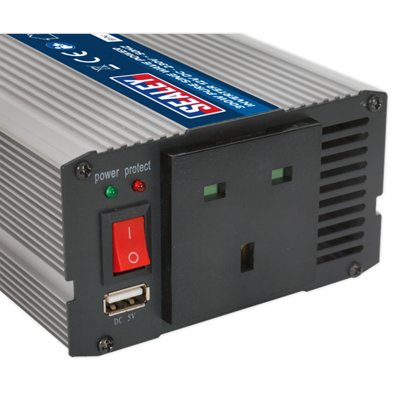 Sealey PSI300 Power Inverter Pure Sine Wave 300W 12V DC - 230V 50Hz