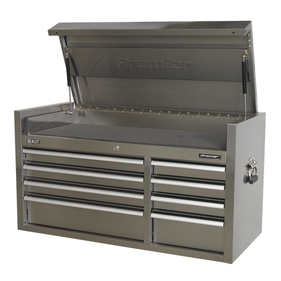 Sealey PTB104008SS Topchest 8 Drawer 1055mm Stainless Steel Heavy-Duty