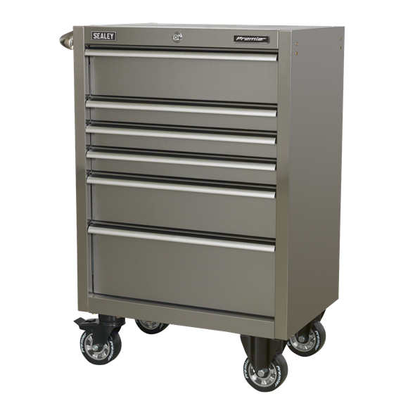 Sealey PTB67506SS Rollcab 6 Drawer 675mm Stainless Steel Heavy-Duty