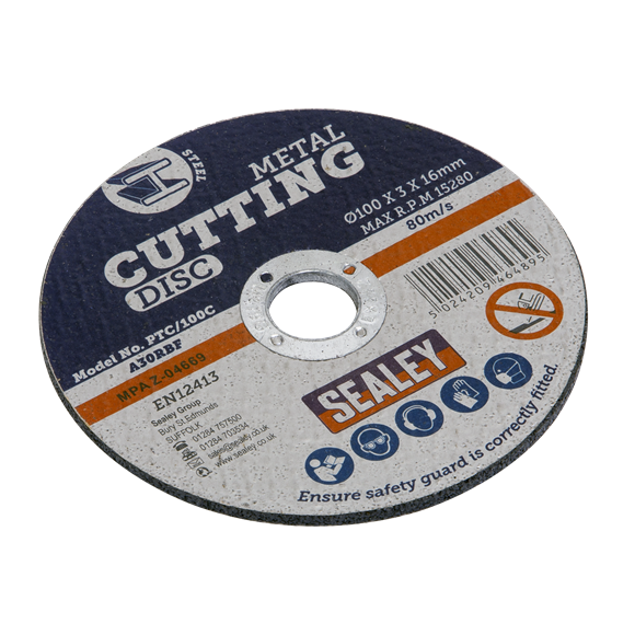 Sealey PTC/100C Cutting Disc Ø100 x 3mm 16mm Bore