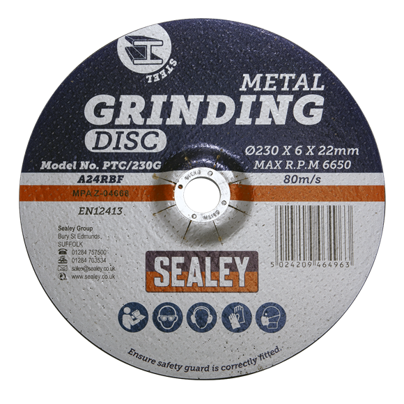 Sealey PTC/230G Grinding Disc Ø230 x 6mm 22mm Bore